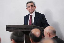 Серж Саргсян: Мы больше никогда не будем миллионы жертв возводить в ранг святых